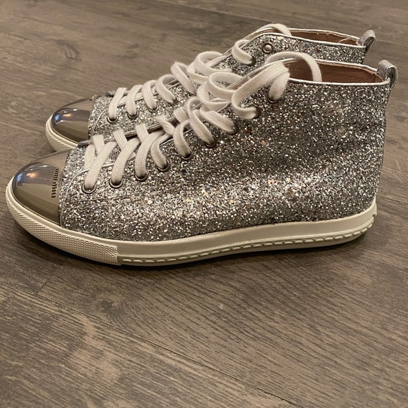 Miu Miu Glitter High Tops - Picture 2 of 6